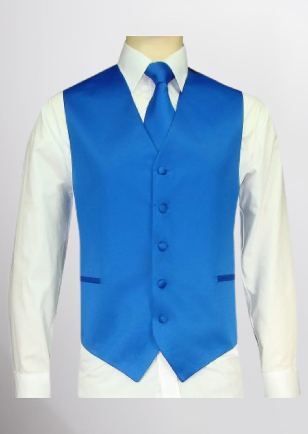 Men's Satin Solid Vest (Royal Blue)