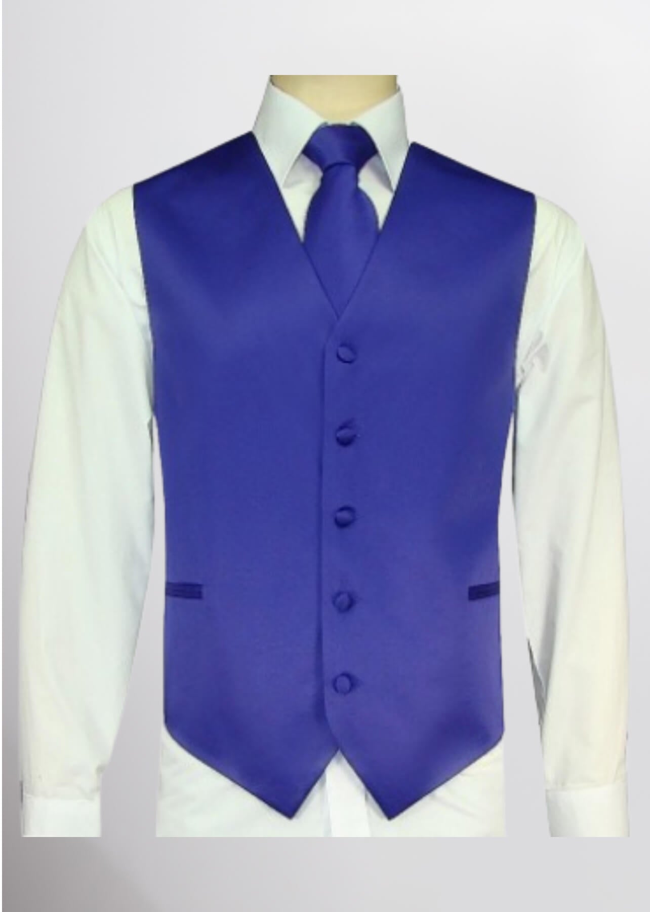 Men's Satin Solid Vest (Medium Purple)