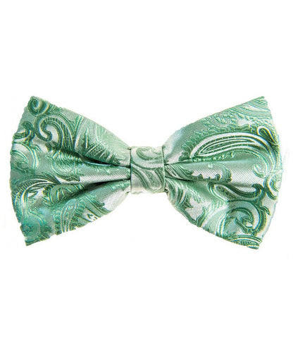 Paisley Print Pre-tied Bowties and Pocket Square Set