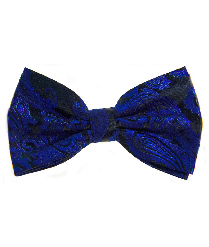 Paisley Print Pre-tied Bowties and Pocket Square Set