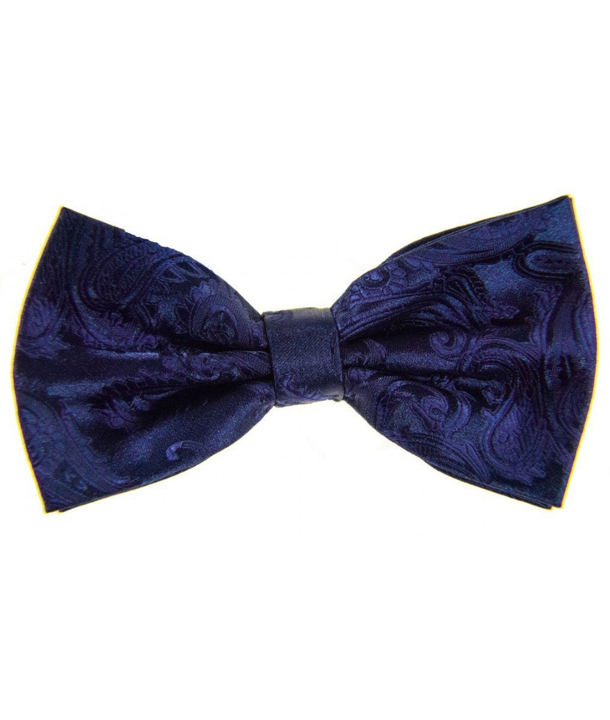 Paisley Print Pre-tied Bowties and Pocket Square Set