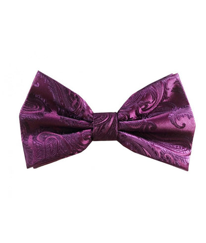 Paisley Print Pre-tied Bowties and Pocket Square Set