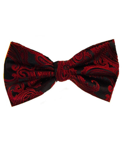 Paisley Print Pre-tied Bowties and Pocket Square Set