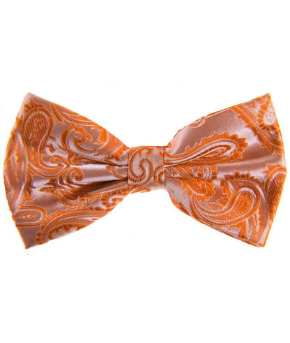 Paisley Print Pre-tied Bowties and Pocket Square Set