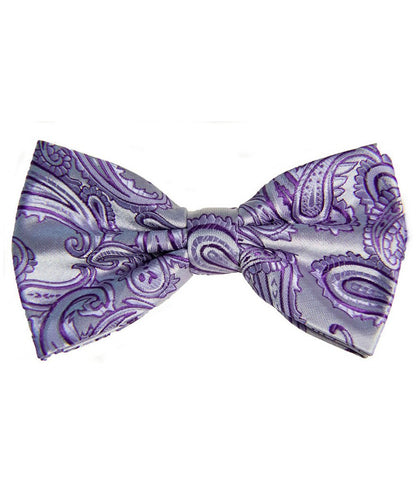 Paisley Print Pre-tied Bowties and Pocket Square Set