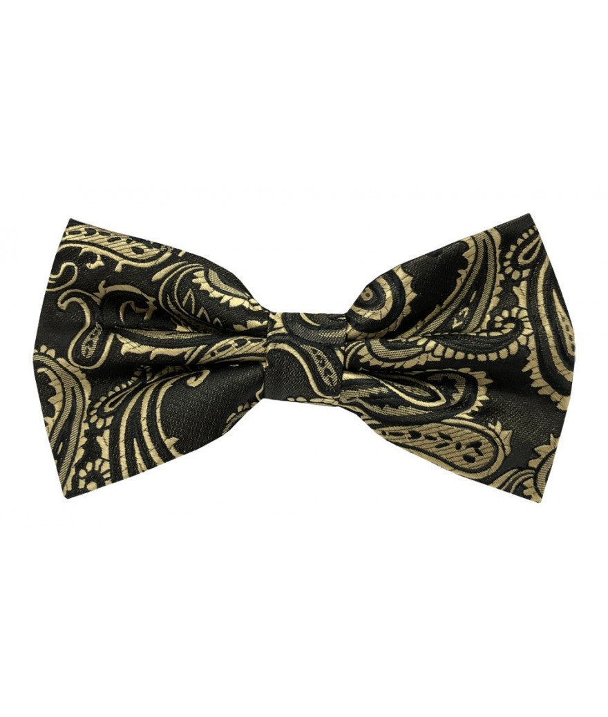 Paisley Print Pre-tied Bowties and Pocket Square Set