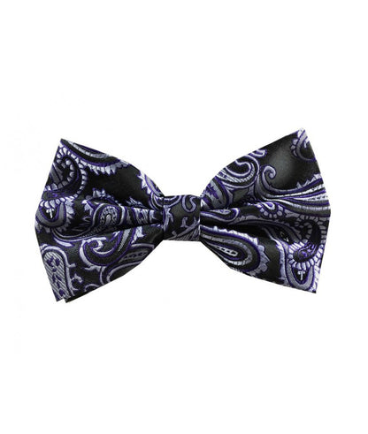 Paisley Print Pre-tied Bowties and Pocket Square Set