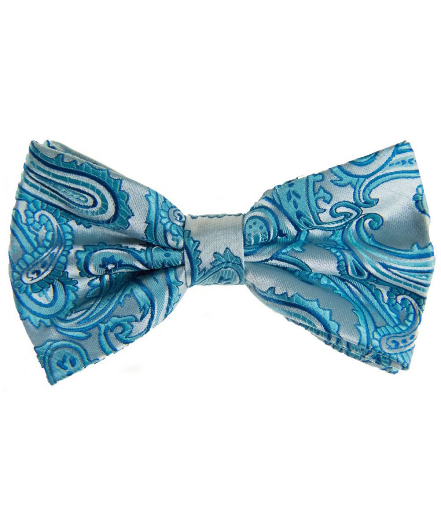 Paisley Print Pre-tied Bowties and Pocket Square Set