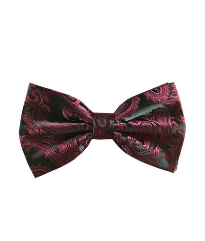 Paisley Print Pre-tied Bowties and Pocket Square Set