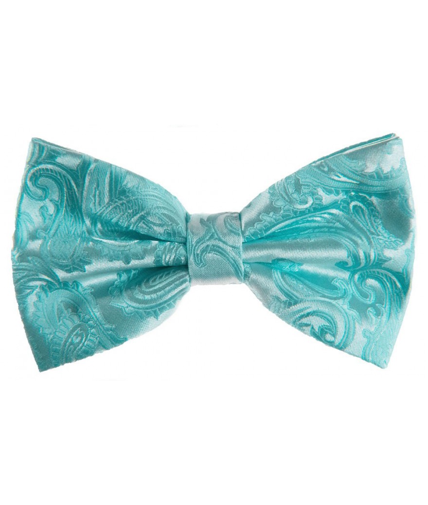 Paisley Print Pre-tied Bowties and Pocket Square Set