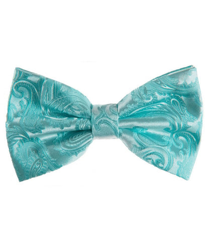 Paisley Print Pre-tied Bowties and Pocket Square Set