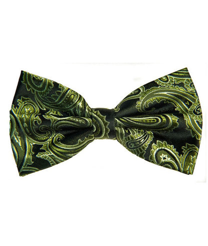 Paisley Print Pre-tied Bowties and Pocket Square Set