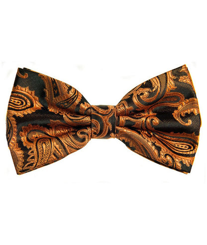 Paisley Print Pre-tied Bowties and Pocket Square Set