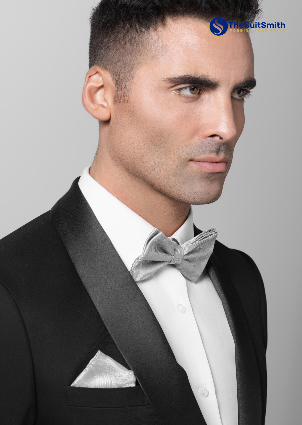 Grey Designer Bow Tie