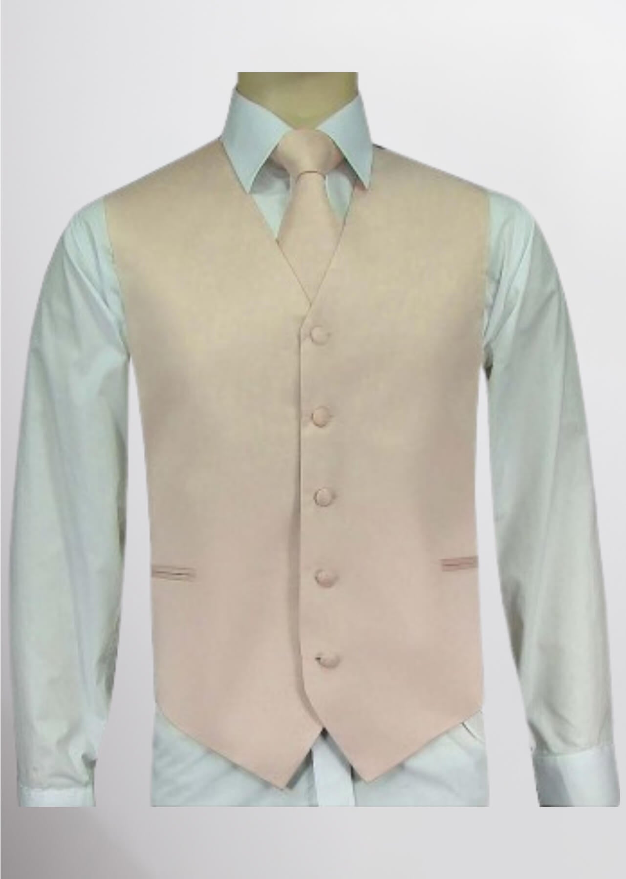 Men's Satin Solid Vest (Blush)