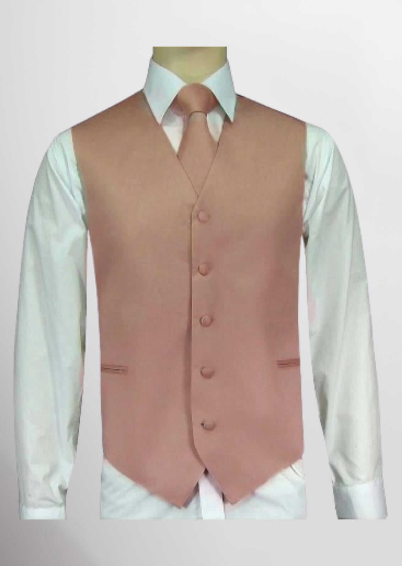 Men's Satin Solid Vest (Rose Gold)