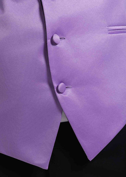 Men's Satin Solid Vest (Purple)