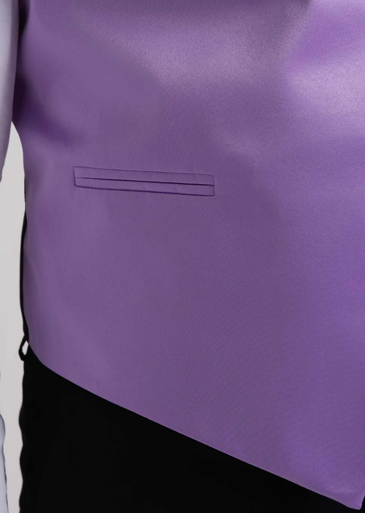 Men's Satin Solid Vest (Purple)