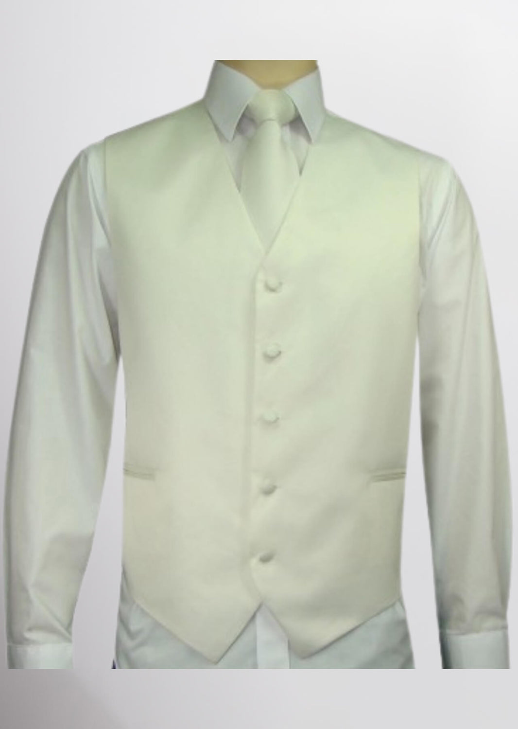 Men's Satin Solid Vest (off- white)